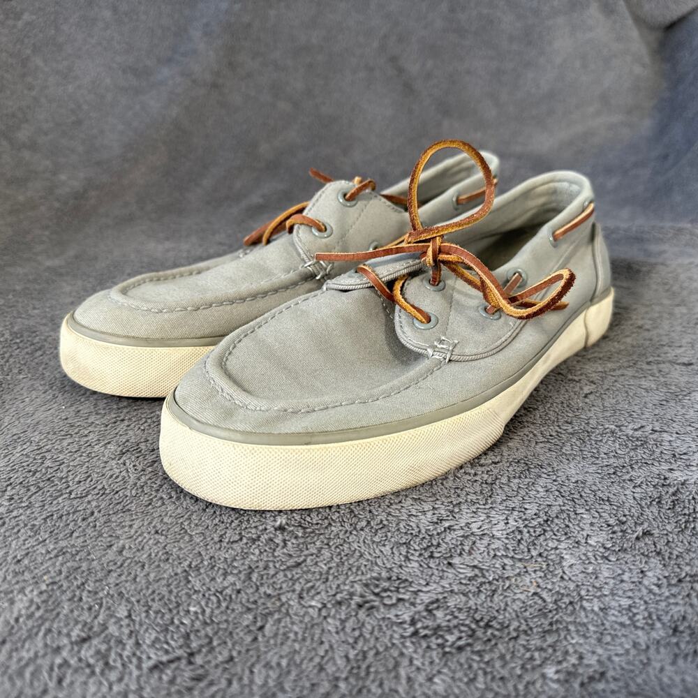 Polo Canvas Vintage Shoes Leather Laces Gray SIze 8.5